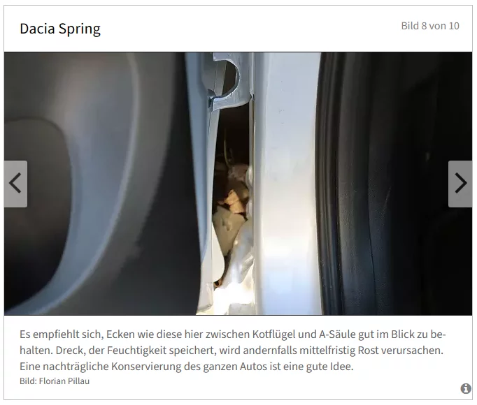 Schaumstoff vordere Kotflügel, Bild Heise Auto.webp